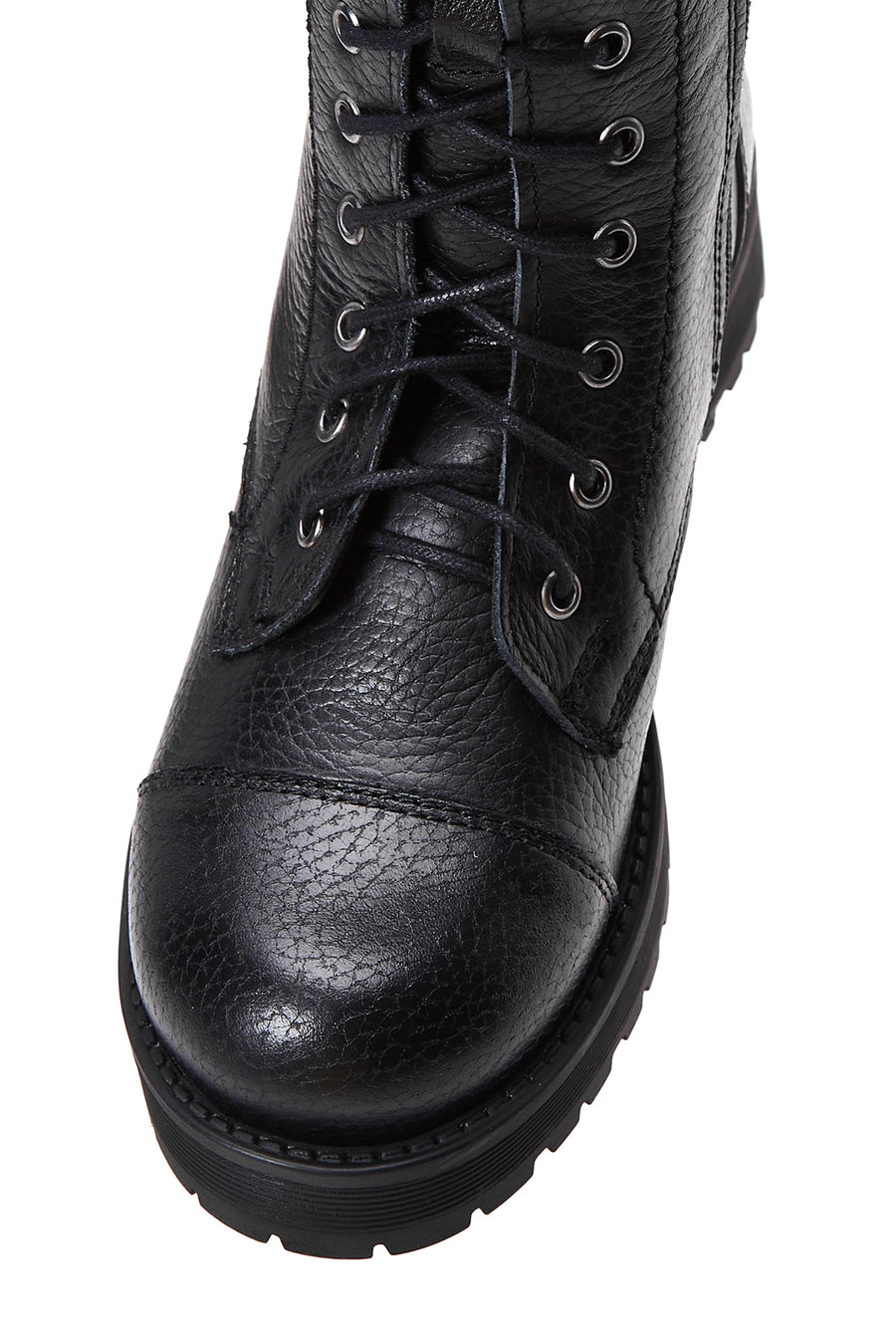 Women's Black Leather Zippered Boots
