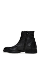 Men's Black Leather Zippered Casual Boots | Derimod