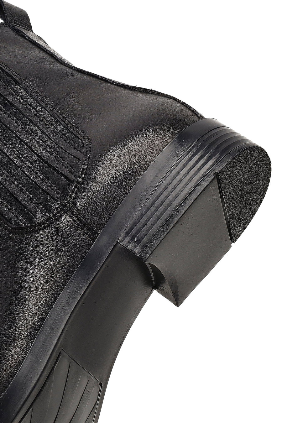 Women's Black Leather Chelsea Boot