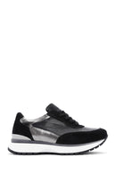 Women's Black Lace-Up Leather Sneaker | Derimod
