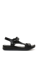 Kadın Siyah Deri Comfort Sandalet | Derimod