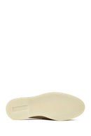 Women's Beige Buckle Suede Leather Slippers | Derimod