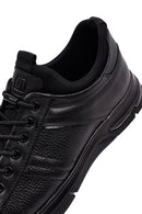 Male Black Lace-up Leather Casual Sneaker | Derimod