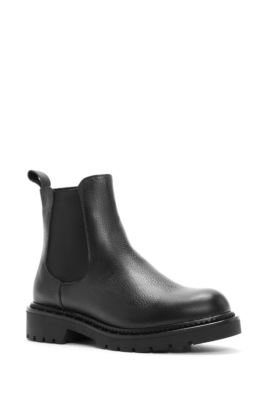 Women's Black Zippered Leather Chelsea Boots