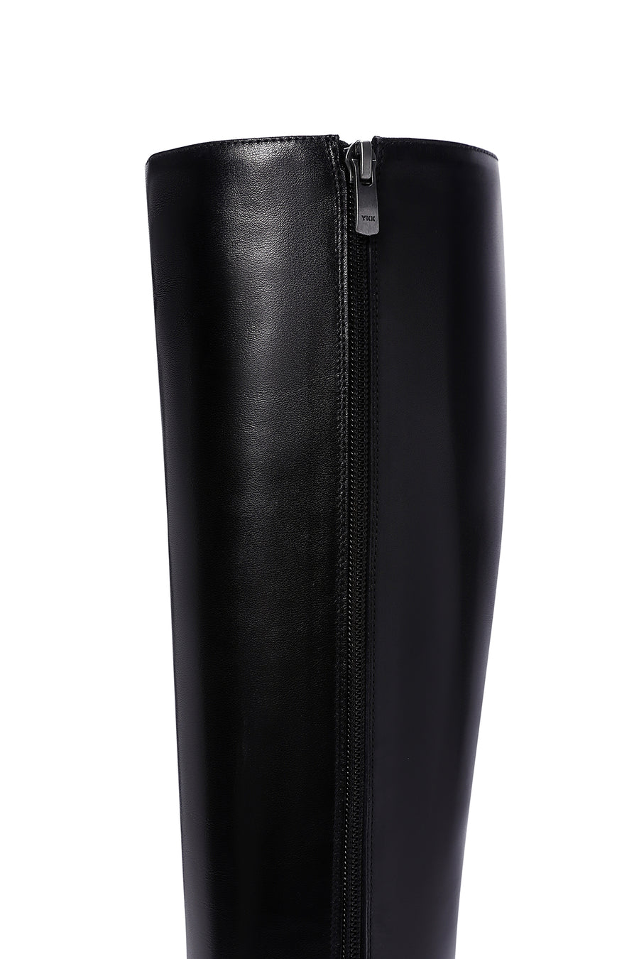 Women's Black Thick Heeled Zippered Leather Boots