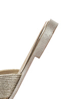 Women's Gold Metallic Knitted Slippers | Derimod