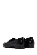 Kadın Siyah Deri Kroko Loafer | Derimod
