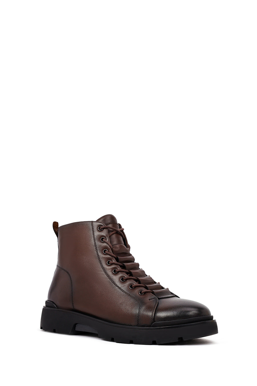 Male Brown Zip Closure Leather Casual Boots