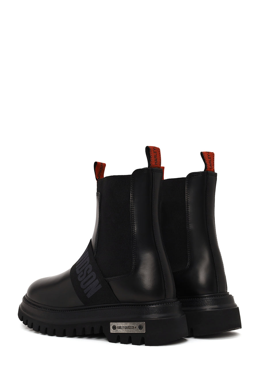 Harley Davidson Woman Black Nefud Thick-Soled Leather Chelsea Boots