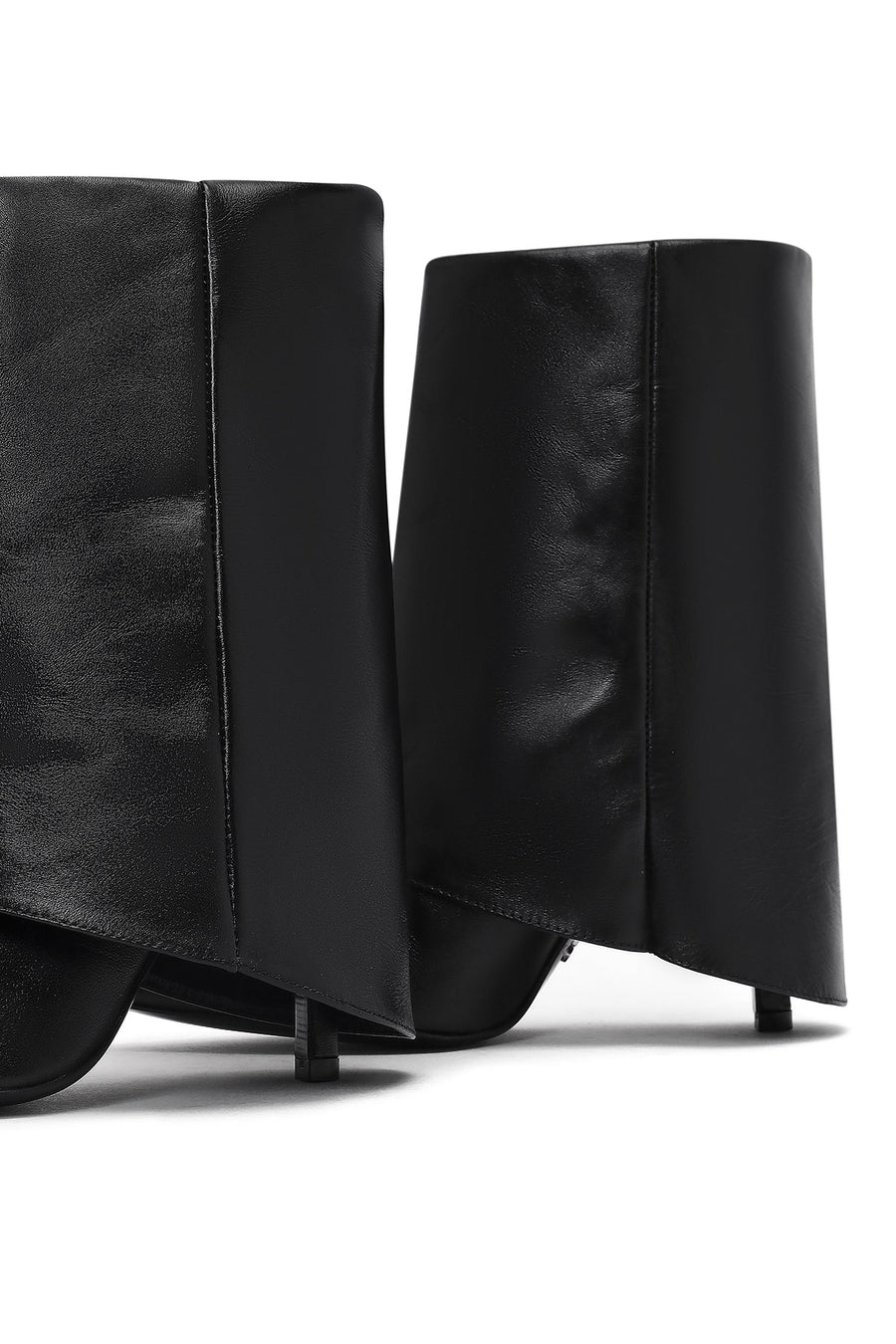 Woman Black Stiletto Heels Leather Boat