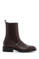 Women's Brown Zippered Leather Casual Boots | Derimod