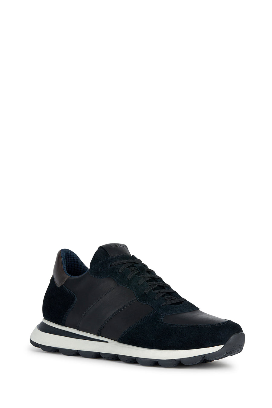 Geox Men's Black Spherica VSeries Suede Leather Sneakers