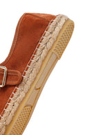 Women's Orange Strappy Suede Espadrilles | Derimod