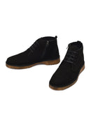 Male Black Zip Closure Nubuck Leather Boots | Derimod