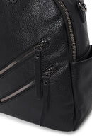 Woman Black Long-Strap Backpack | Derimod