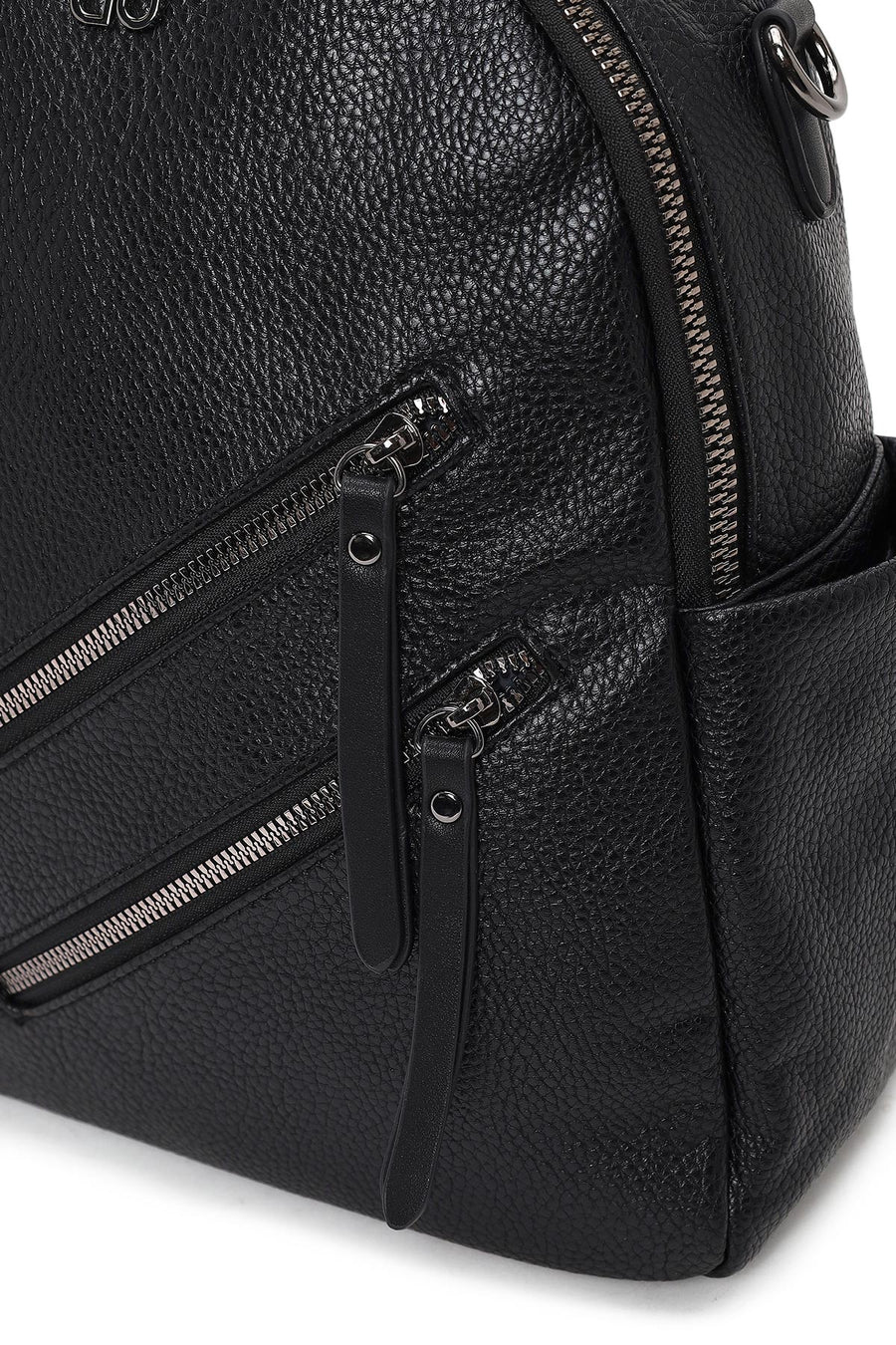 Woman Black Long-Strap Backpack