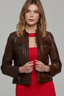 Sara Women's Leather Jacket | Derimod