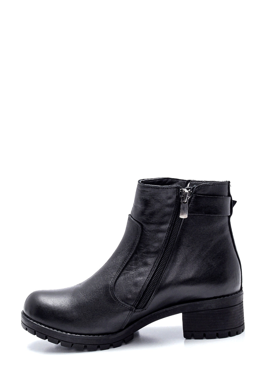 Women's Leather Zipper Boots
