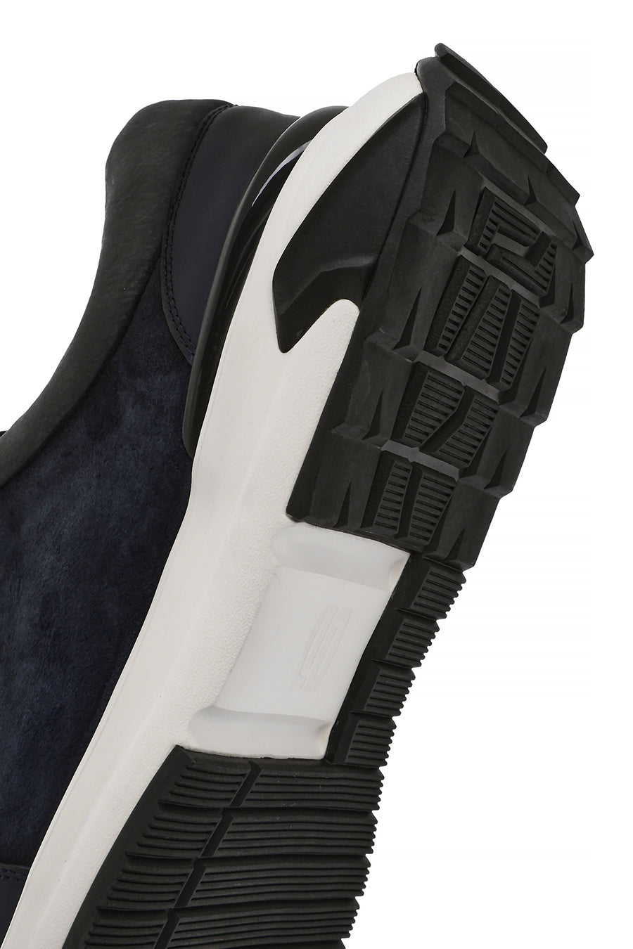 Men's Navy Blue Thick Sole Lace-Up Suede Leather Sneakers