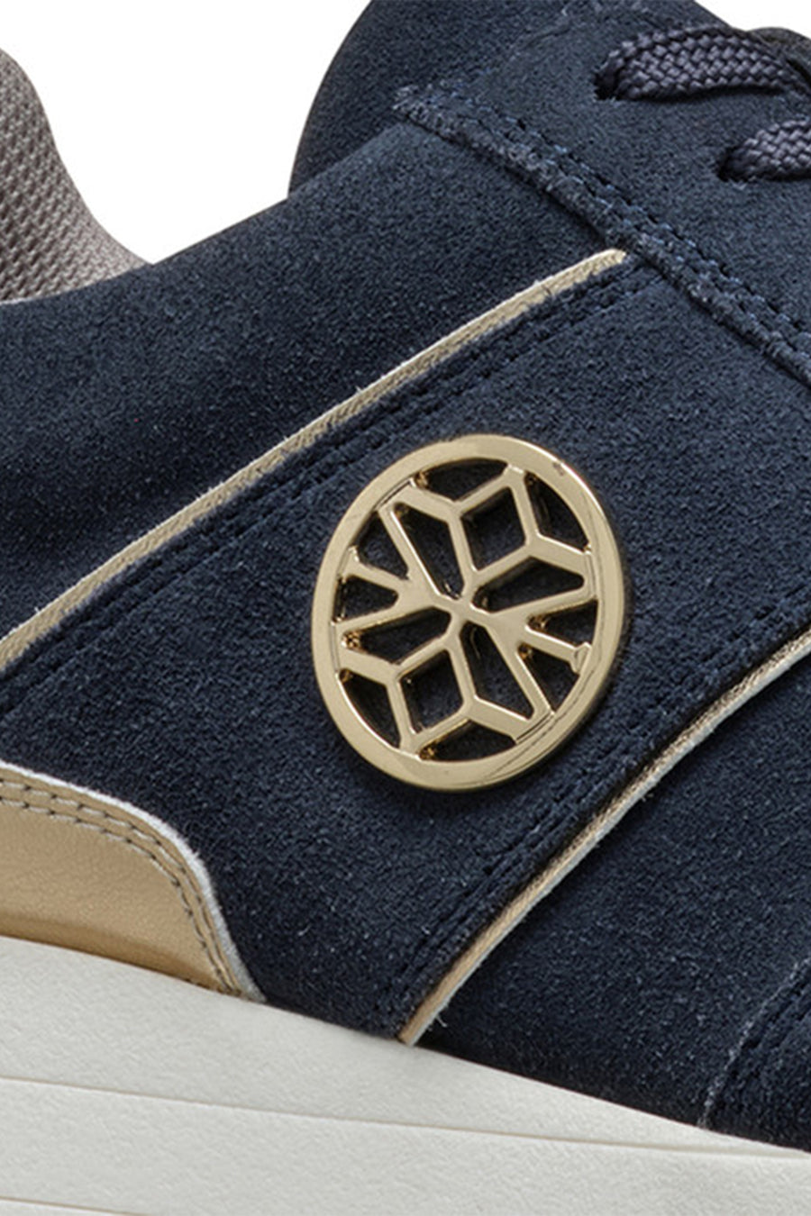 Geox Kadın Lacivert  Low-Top Bağcıklı Kalın Tabanlı Süet Deri Sneaker