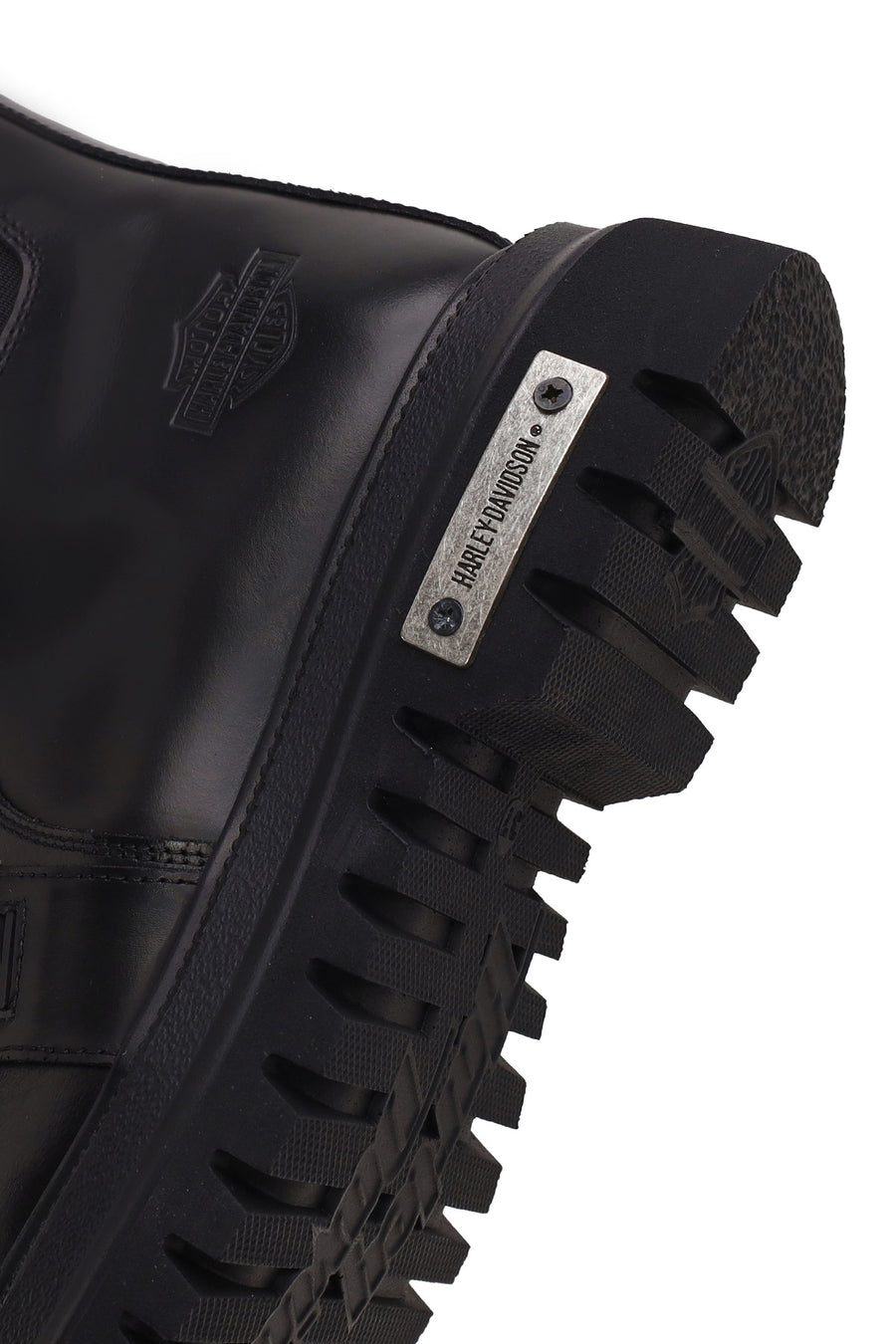 Harley Davidson Woman Black Glenn Zip Closure Thick-Soled Leather Boots