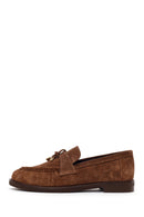 Kadın Ceviz Tokalı Süet Deri Maskülen Loafer | Derimod