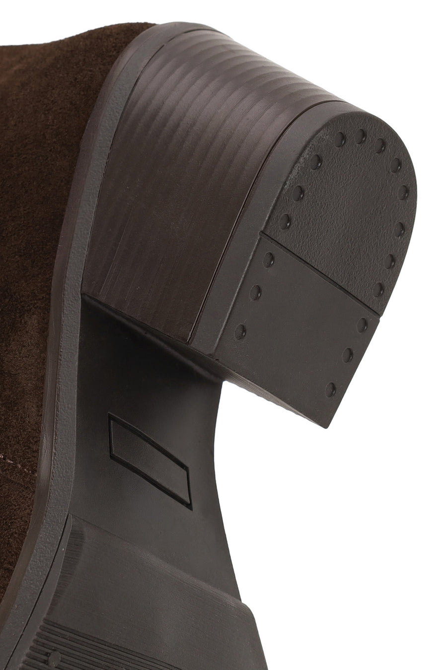 Woman Brown Chunky-Heeled Suede Chelsea Boots
