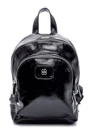 Women's Crinkled Patent Leather Backpack | Derimod