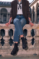 Woman Black Zip Closure Combat Boots | Derimod