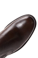 Male Brown Zip Closure Leather Casual Boots | Derimod