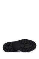 Woman Black Thick Sole Leather Chelsea Boots | Derimod