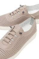 Woman Mink Leather Comfort Shoes | Derimod