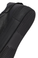Woman Black Laced Leather Sneakers | Derimod