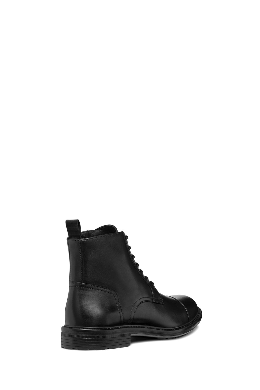 Geox Men's Black Walk Pleasure Lace-Up Leather Combat Boots