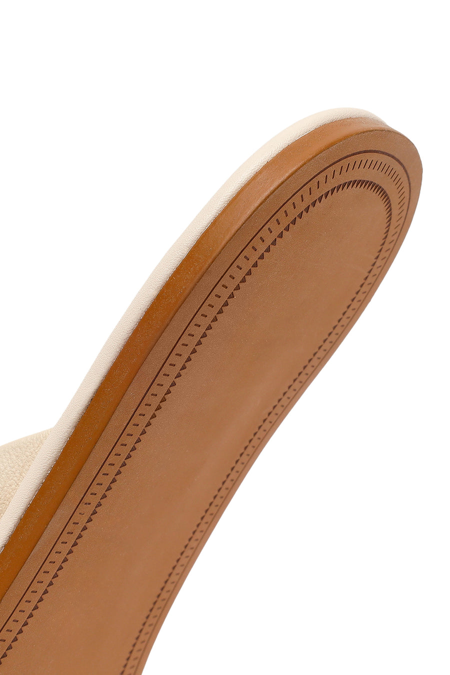 Woman Cream Toe-Post Leather Slippers