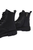 Men's Black Zippered Leather Postal Boots | Derimod