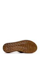 Woman Brown Thick-Soled Leather Slipper | Derimod