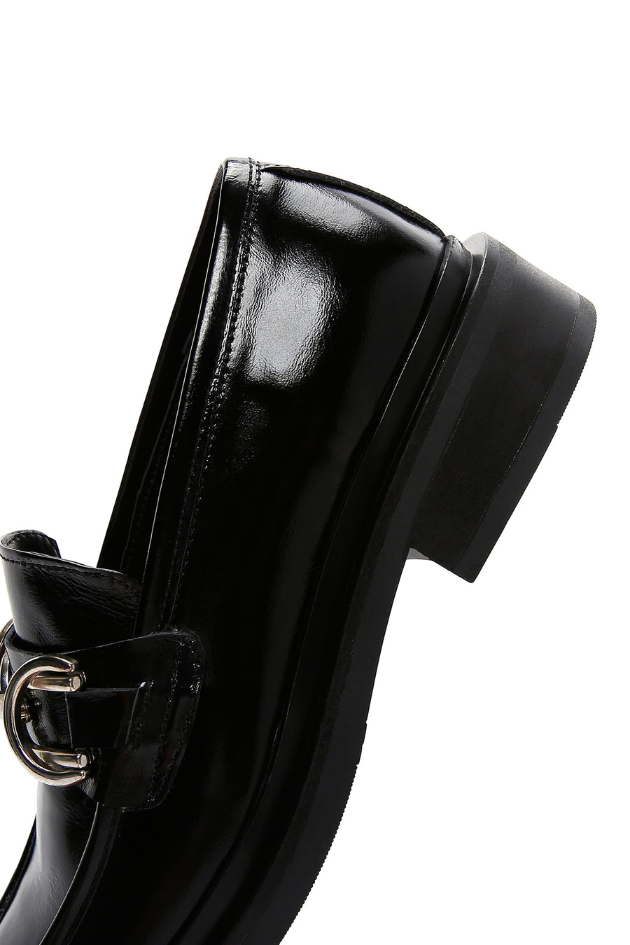 Women's Black Chain Detailed Leather Masculine Loafer