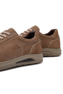 Men's Beige Lace-Up Nubuck Leather Sneakers | Derimod
