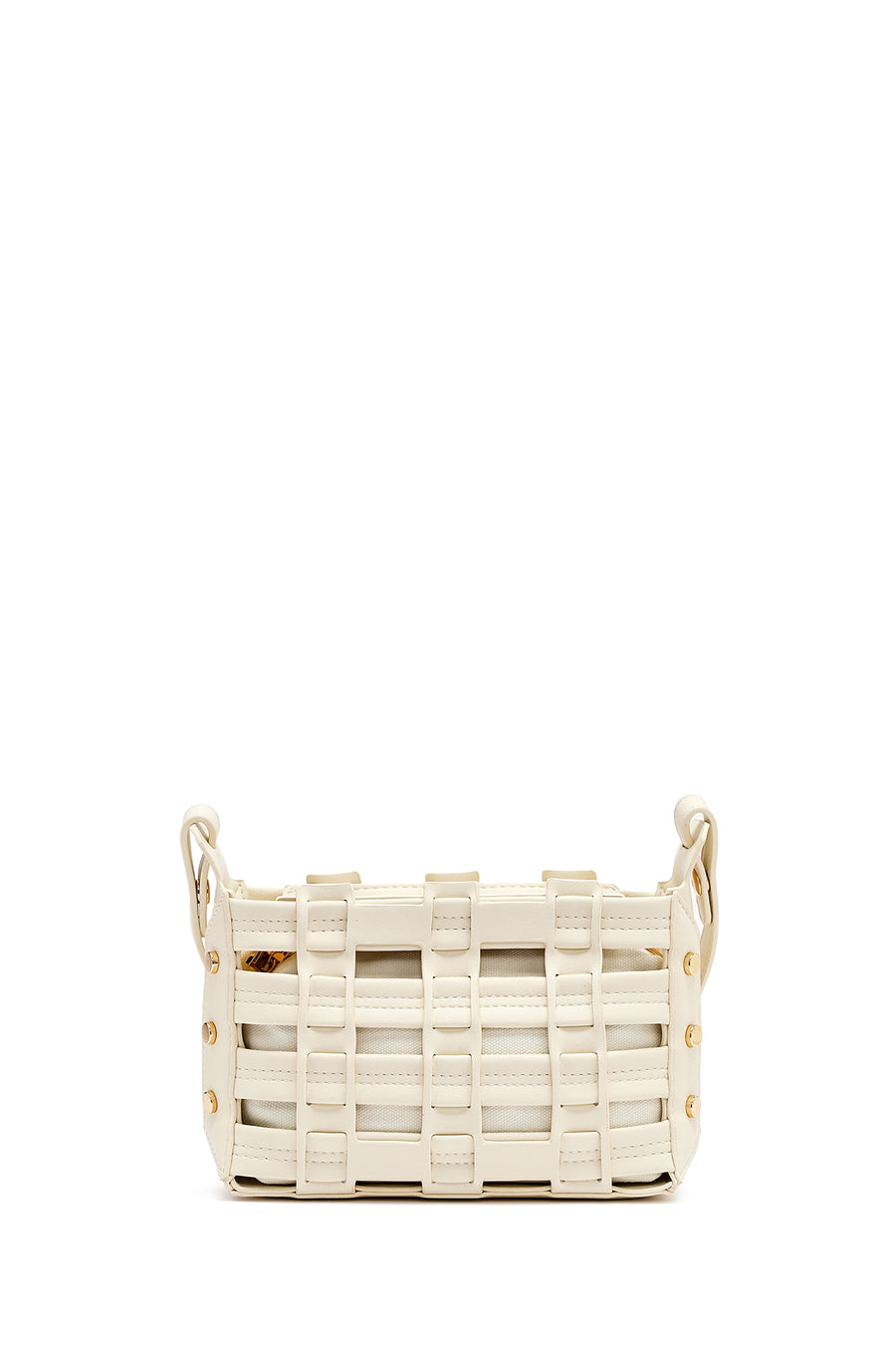 Woman Cream Long Strap Knit Crossbody Bag