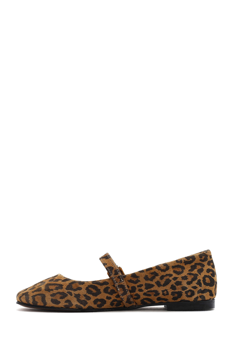 Women's Leopard Strap Leather Ballerina