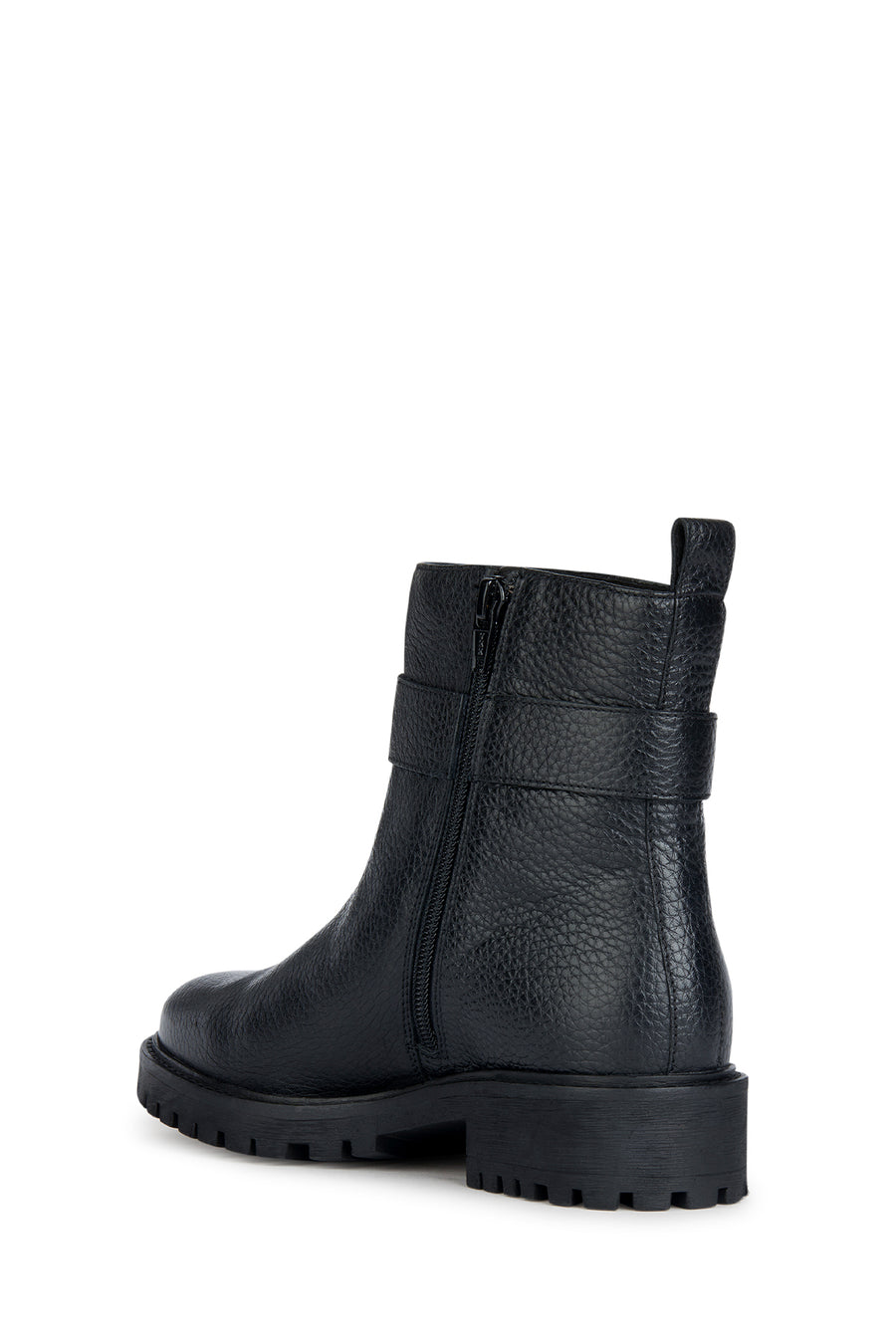 Geox Women's Black Hoara Leather Buckle Boots