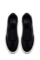 Male Black Lace-Up Thick-Soled Leather Sneaker | Derimod