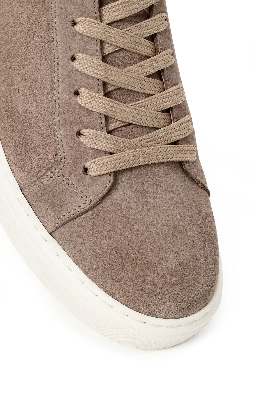 Erkek Bej Bağcıklı Süet Deri Sneaker