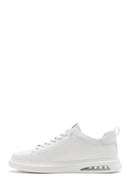 Men's White Lace-up Leather Sneaker | Derimod