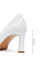 Kadın Beyaz Kalın Topuklu Deri Stiletto | Derimod