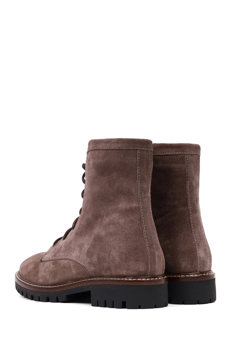 Women's Mink Zipper Thick Sole Suede Leather Ankle Boots