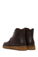 Men's Brown Zippered Thick-Soled Leather Boots | Derimod