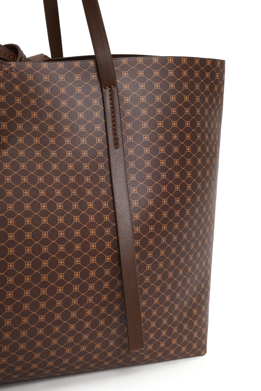 Woman Brown Accessory-Detail Printed Shoulder Bag