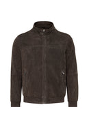 Marcelo Men's Brown Mandarin Collar Suede Leather Jacket | Derimod